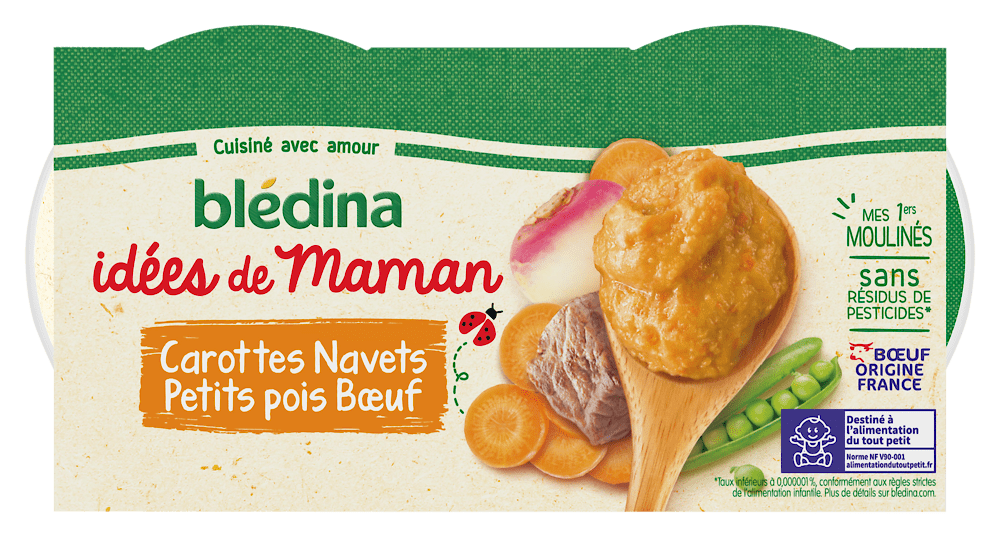 Blédichef duo de carottes petits pois et boeuf - Parole de mamans