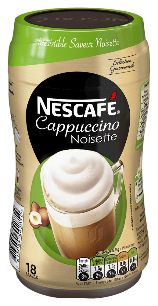 NESCAFE Cappuccino Noisette, café soluble, Boite de 270g